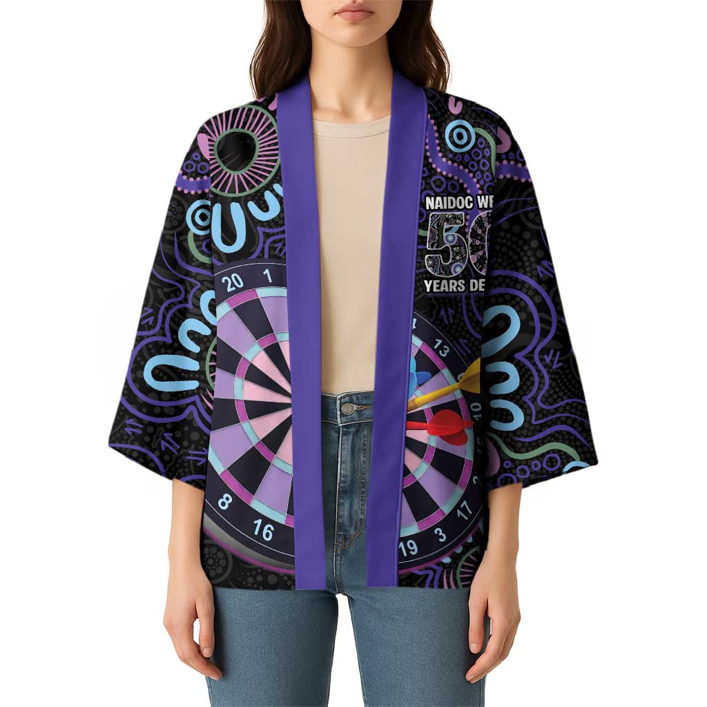 First Nations Darts NAIDOC 2026 Kimono Aboriginal Dot Art Dartboard Purple