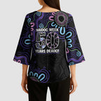 First Nations Darts NAIDOC 2026 Kimono Sleeve Blouse Aboriginal Dot Art Dartboard Purple
