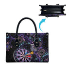 First Nations Darts NAIDOC 2026 Leather Bag Aboriginal Dot Art Dartboard Purple