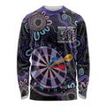 First Nations Darts NAIDOC 2026 Long Sleeve Shirt Aboriginal Dot Art Dartboard Purple