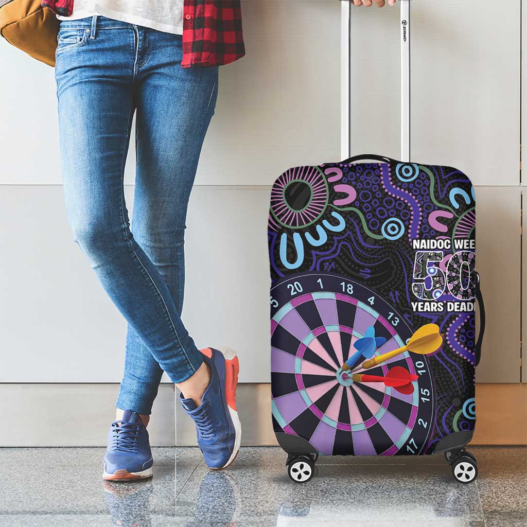 First Nations Darts NAIDOC 2026 Luggage Cover Aboriginal Dot Art Dartboard Purple