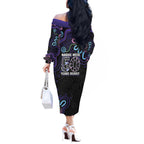 First Nations Darts NAIDOC 2026 Off The Shoulder Long Sleeve Dress Aboriginal Dot Art Dartboard Purple