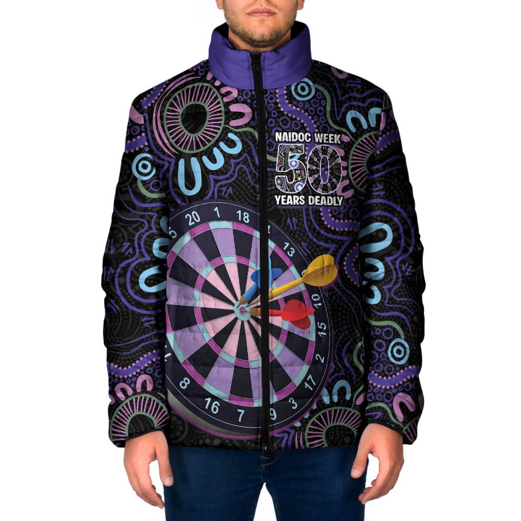 First Nations Darts NAIDOC 2026 Padded Jacket Aboriginal Dot Art Dartboard Purple