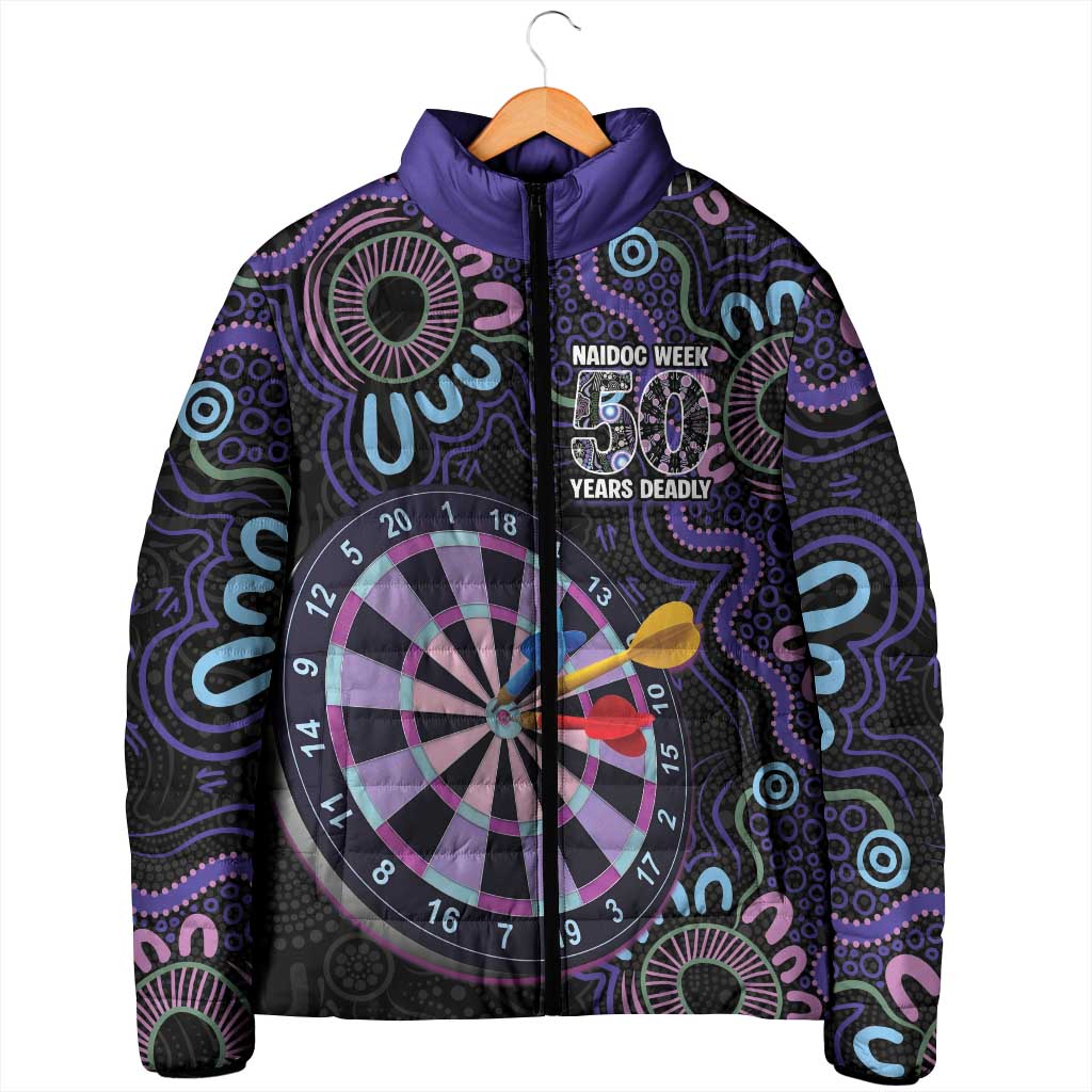 First Nations Darts NAIDOC 2026 Padded Jacket Aboriginal Dot Art Dartboard Purple