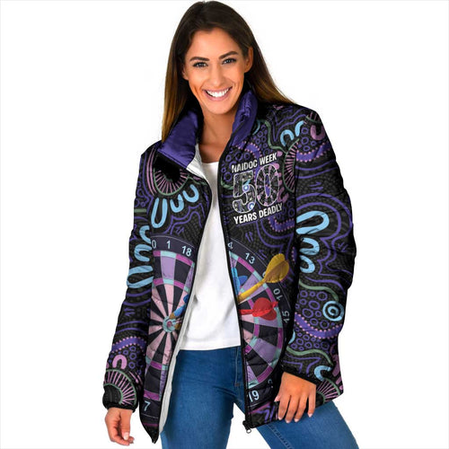 First Nations Darts NAIDOC 2026 Padded Jacket Aboriginal Dot Art Dartboard Purple