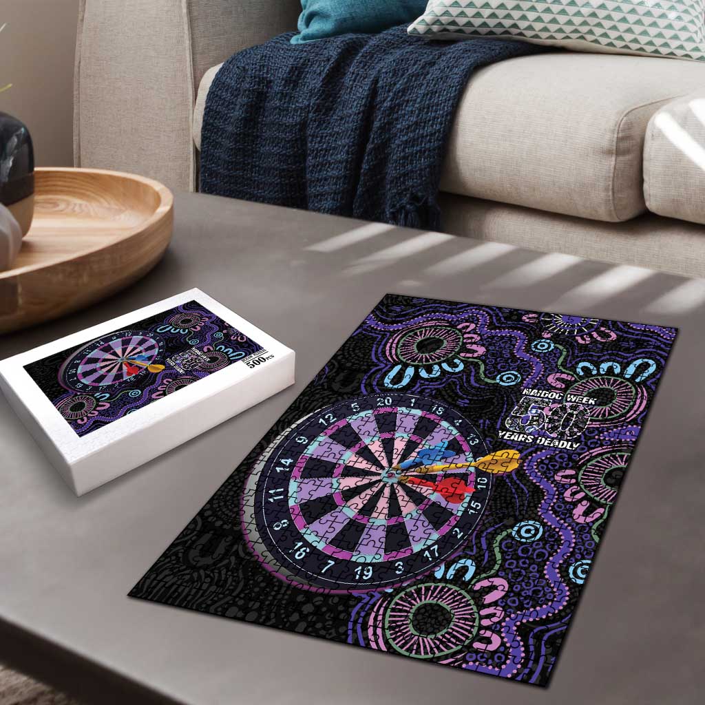 First Nations Darts NAIDOC 2026 Puzzle Aboriginal Dot Art Dartboard Purple