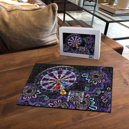 First Nations Darts NAIDOC 2026 Puzzle Aboriginal Dot Art Dartboard Purple