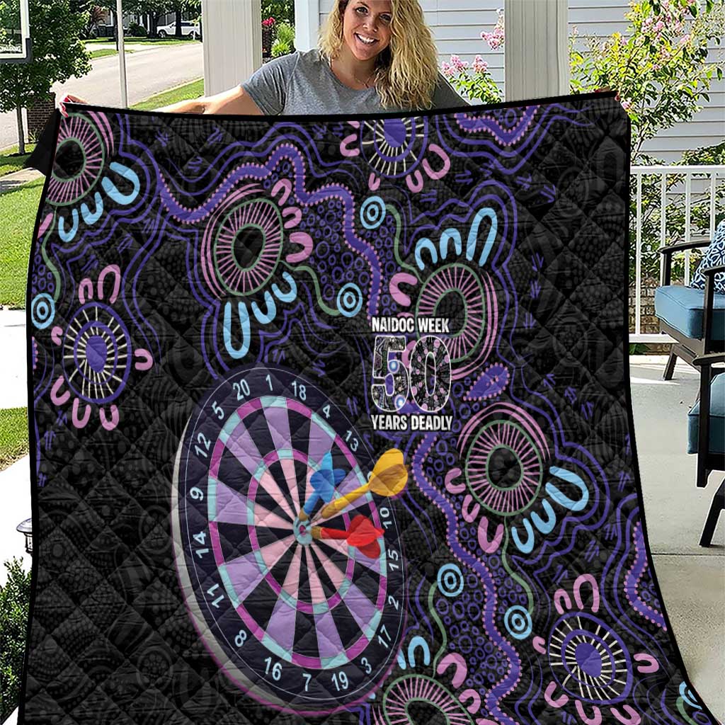 First Nations Darts NAIDOC 2026 Quilt Aboriginal Dot Art Dartboard Purple