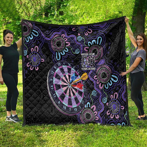 First Nations Darts NAIDOC 2026 Quilt Aboriginal Dot Art Dartboard Purple