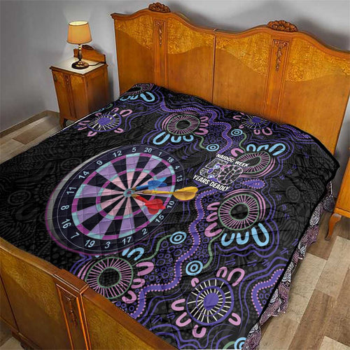 First Nations Darts NAIDOC 2026 Quilt Aboriginal Dot Art Dartboard Purple