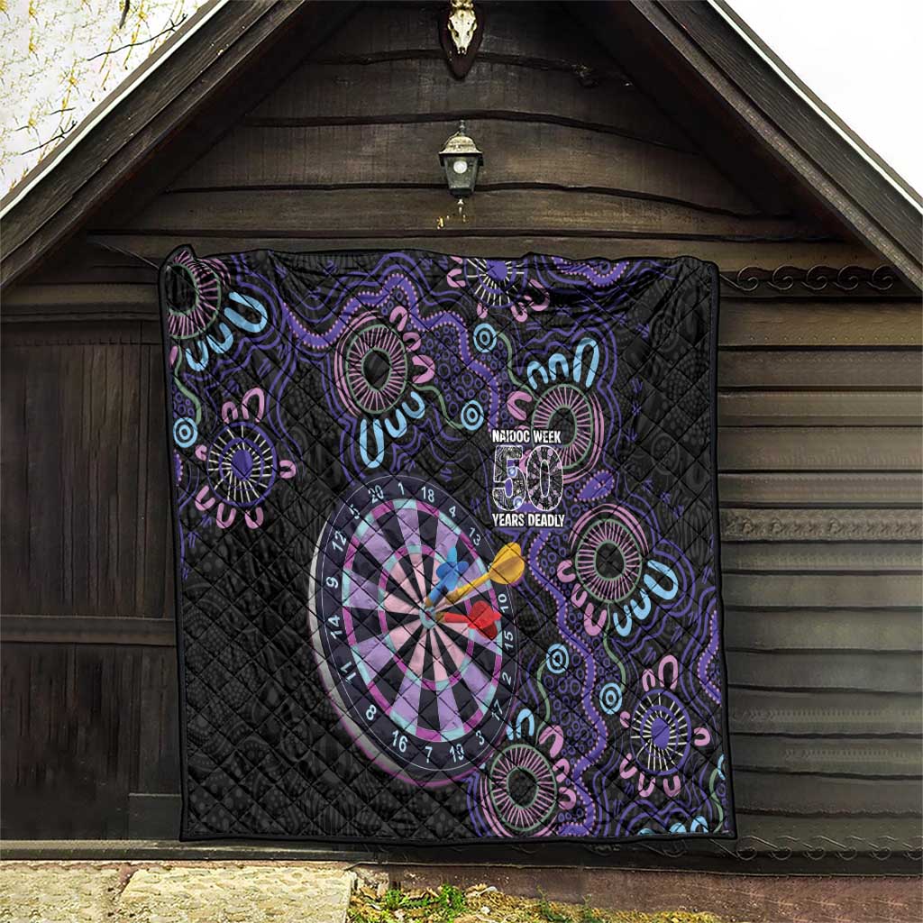 First Nations Darts NAIDOC 2026 Quilt Aboriginal Dot Art Dartboard Purple
