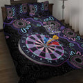 First Nations Darts NAIDOC 2026 Quilt Bed Set Aboriginal Dot Art Dartboard Purple