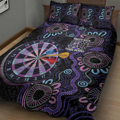 First Nations Darts NAIDOC 2026 Quilt Bed Set Aboriginal Dot Art Dartboard Purple