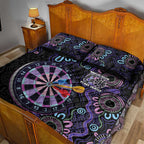 First Nations Darts NAIDOC 2026 Quilt Bed Set Aboriginal Dot Art Dartboard Purple