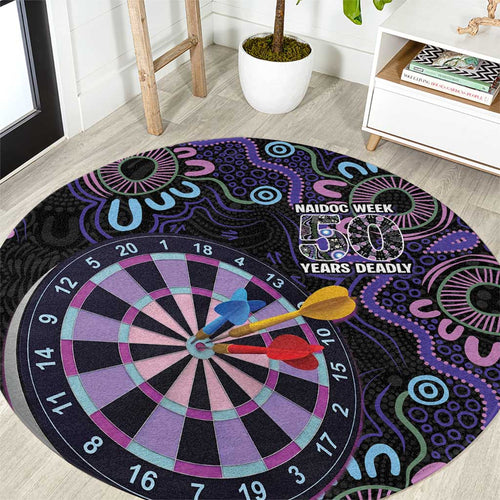First Nations Darts NAIDOC 2026 Round Carpet Aboriginal Dot Art Dartboard Purple