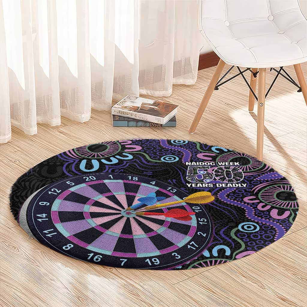 First Nations Darts NAIDOC 2026 Round Carpet Aboriginal Dot Art Dartboard Purple