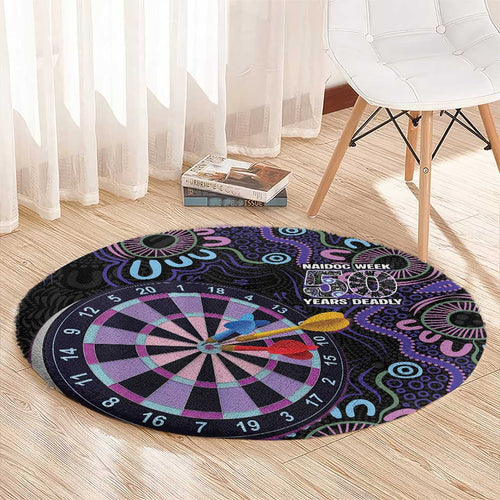 First Nations Darts NAIDOC 2026 Round Carpet Aboriginal Dot Art Dartboard Purple