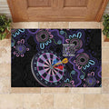 First Nations Darts NAIDOC 2026 Rubber Doormat Aboriginal Dot Art Dartboard Purple