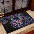 First Nations Darts NAIDOC 2026 Rubber Doormat Aboriginal Dot Art Dartboard Purple