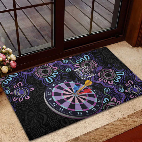 First Nations Darts NAIDOC 2026 Rubber Doormat Aboriginal Dot Art Dartboard Purple