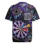 First Nations Darts NAIDOC 2026 Rugby Jersey Aboriginal Dot Art Dartboard Purple