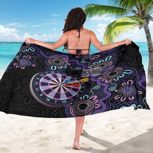 First Nations Darts NAIDOC 2026 Sarong Aboriginal Dot Art Dartboard Purple