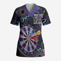 First Nations Darts NAIDOC 2026 Scrub Top Aboriginal Dot Art Dartboard Purple