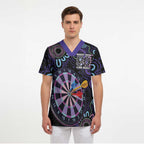 First Nations Darts NAIDOC 2026 Scrub Top Aboriginal Dot Art Dartboard Purple