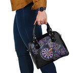 First Nations Darts NAIDOC 2026 Shoulder Handbag Aboriginal Dot Art Dartboard Purple