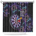 First Nations Darts NAIDOC 2026 Shower Curtain Aboriginal Dot Art Dartboard Purple