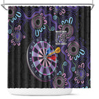 First Nations Darts NAIDOC 2026 Shower Curtain Aboriginal Dot Art Dartboard Purple