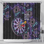 First Nations Darts NAIDOC 2026 Shower Curtain Aboriginal Dot Art Dartboard Purple