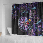 First Nations Darts NAIDOC 2026 Shower Curtain Aboriginal Dot Art Dartboard Purple