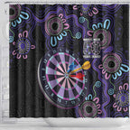 First Nations Darts NAIDOC 2026 Shower Curtain Aboriginal Dot Art Dartboard Purple