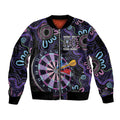 First Nations Darts NAIDOC 2026 Sleeve Zip Bomber Jacket Aboriginal Dot Art Dartboard Purple