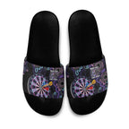 First Nations Darts NAIDOC 2026 Slide Sandals Aboriginal Dot Art Dartboard Purple