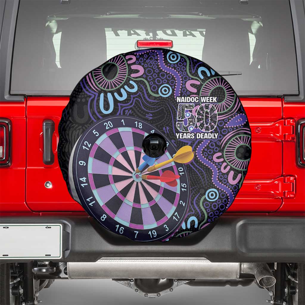 First Nations Darts NAIDOC 2026 Spare Tire Cover Aboriginal Dot Art Dartboard Purple