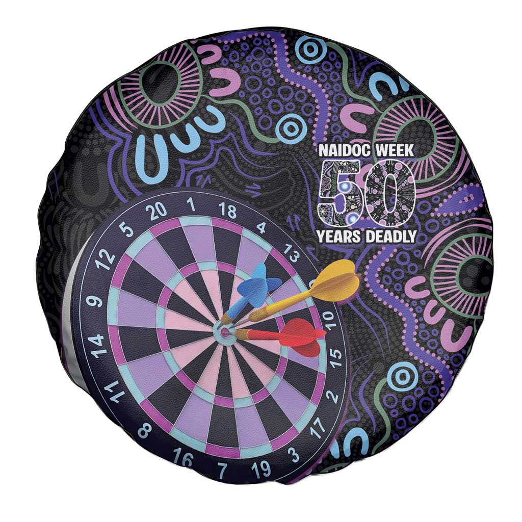 First Nations Darts NAIDOC 2026 Spare Tire Cover Aboriginal Dot Art Dartboard Purple