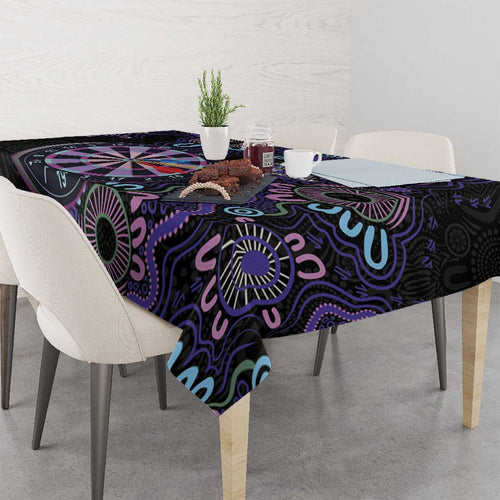 First Nations Darts NAIDOC 2026 Tablecloth Aboriginal Dot Art Dartboard Purple