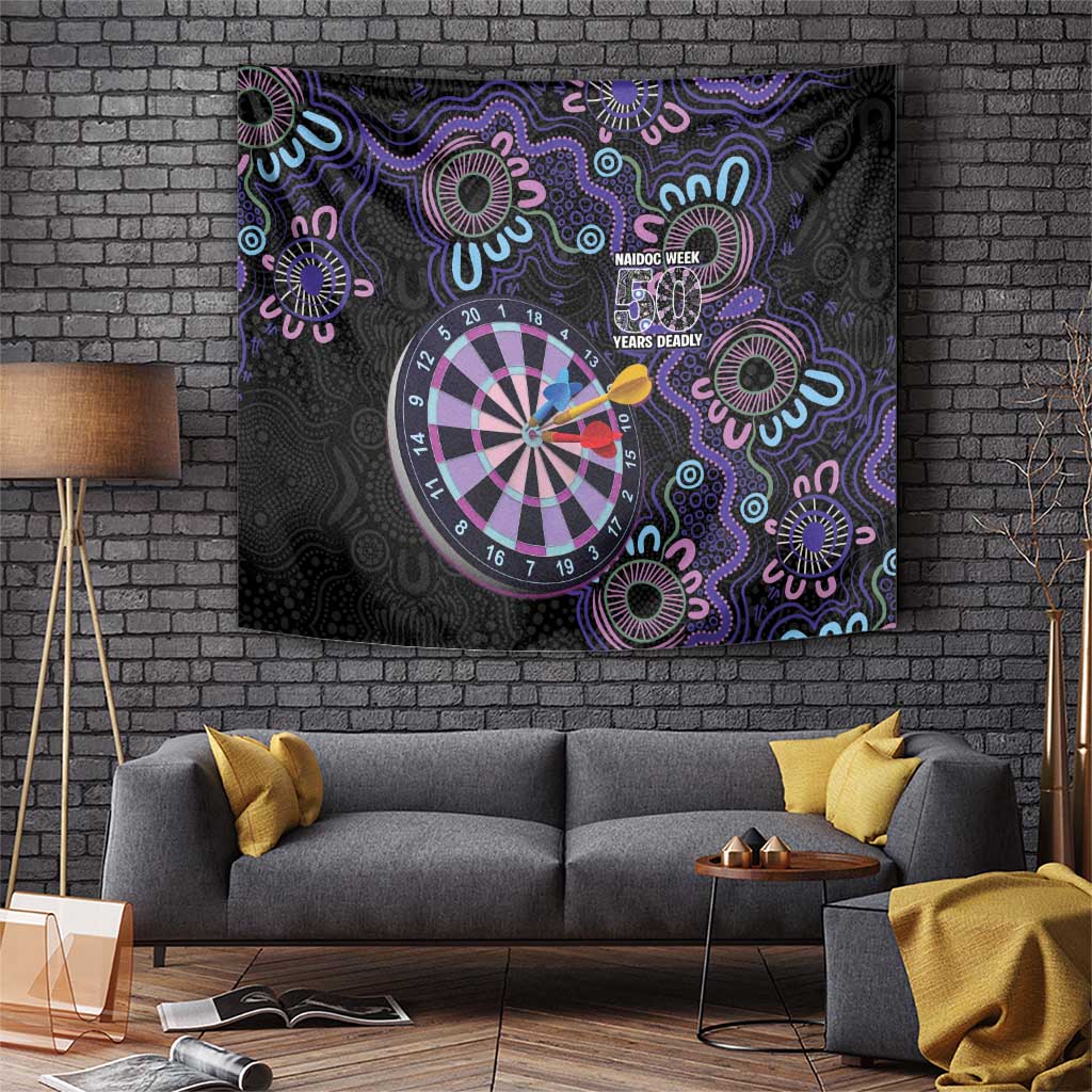 First Nations Darts NAIDOC 2026 Tapestry Aboriginal Dot Art Dartboard Purple