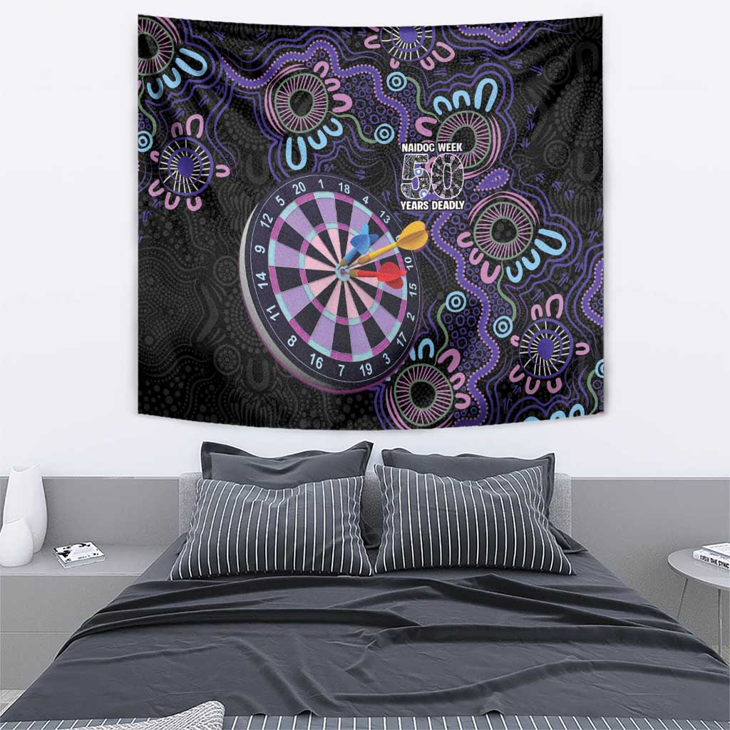 First Nations Darts NAIDOC 2026 Tapestry Aboriginal Dot Art Dartboard Purple