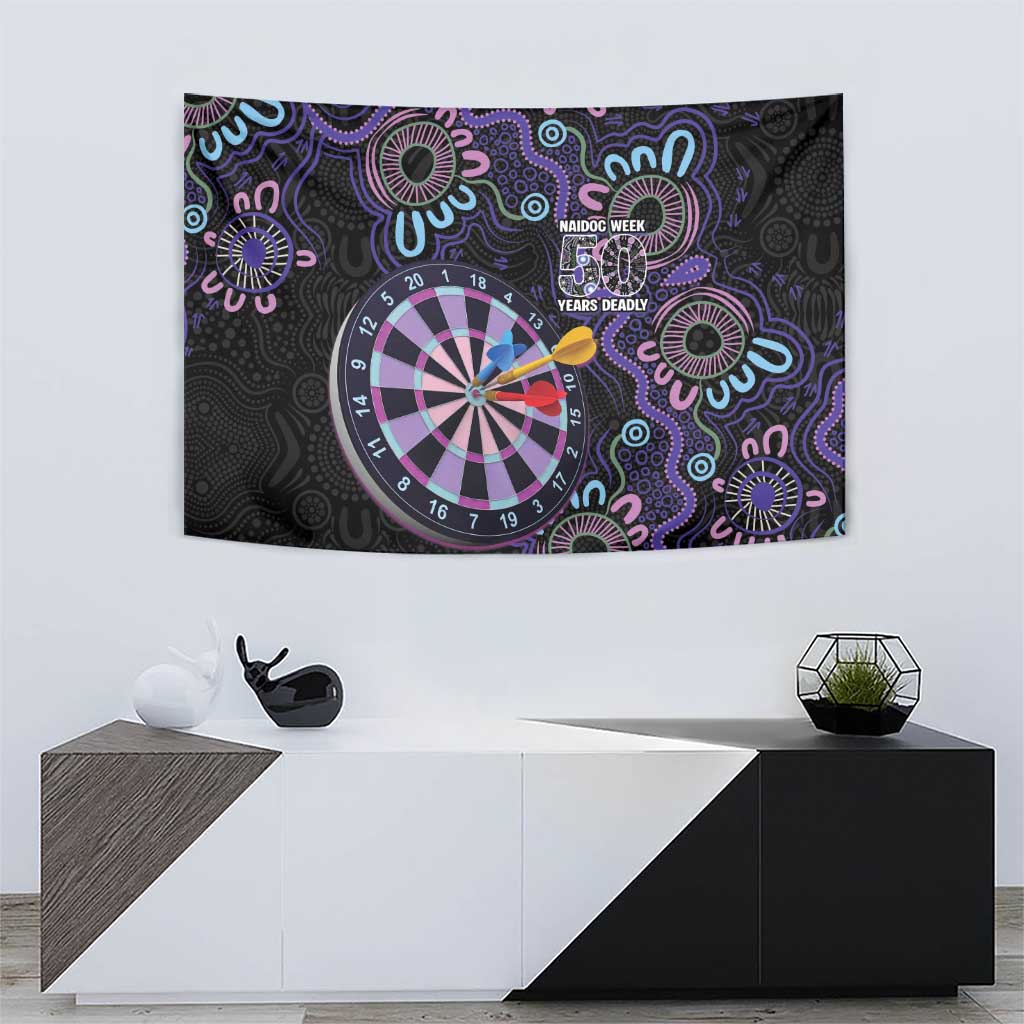 First Nations Darts NAIDOC 2026 Tapestry Aboriginal Dot Art Dartboard Purple