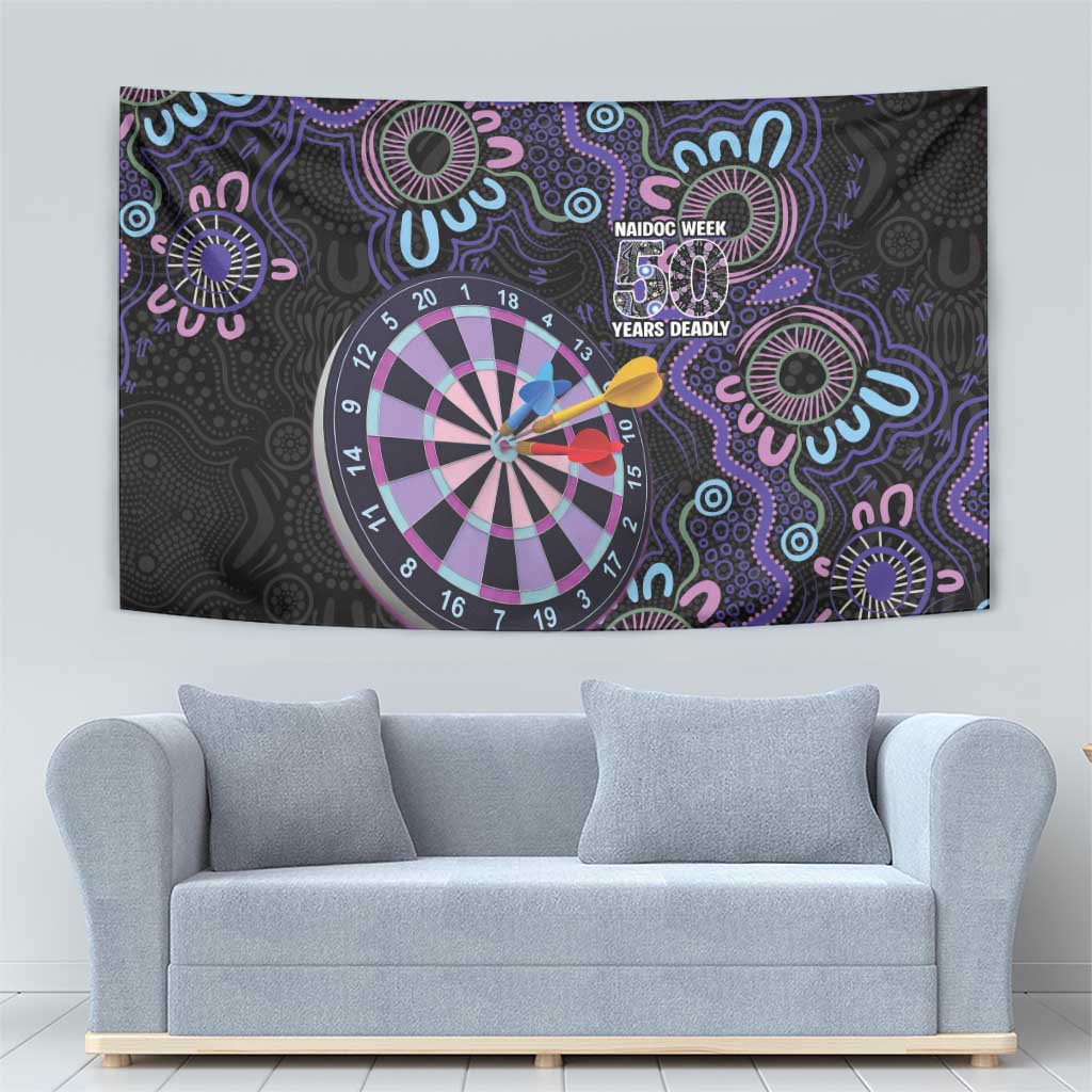 First Nations Darts NAIDOC 2026 Tapestry Aboriginal Dot Art Dartboard Purple