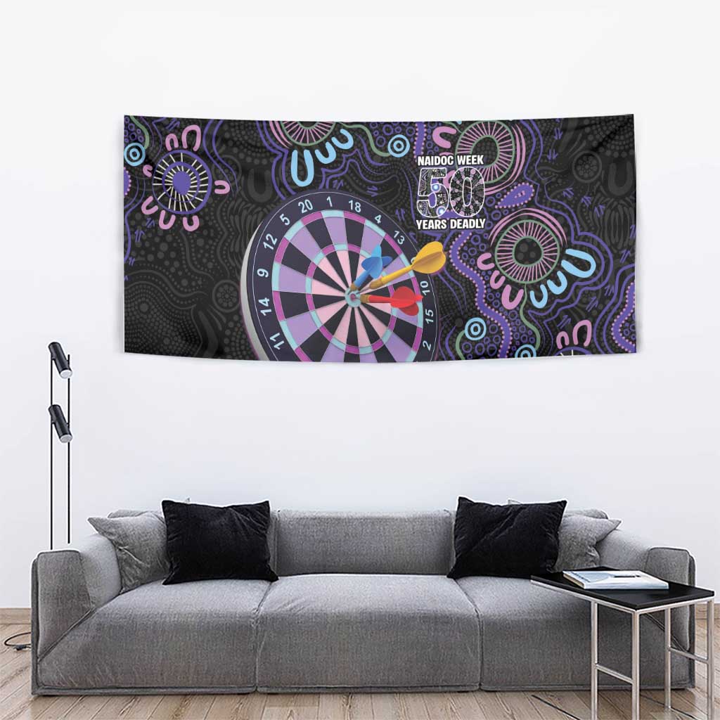 First Nations Darts NAIDOC 2026 Tapestry Aboriginal Dot Art Dartboard Purple