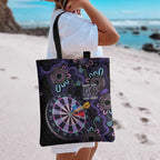First Nations Darts NAIDOC 2026 Tote Bag Aboriginal Dot Art Dartboard Purple