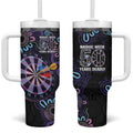 First Nations Darts NAIDOC 2026 Tumbler With Handle Aboriginal Dot Art Dartboard Purple