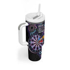 First Nations Darts NAIDOC 2026 Tumbler With Handle Aboriginal Dot Art Dartboard Purple