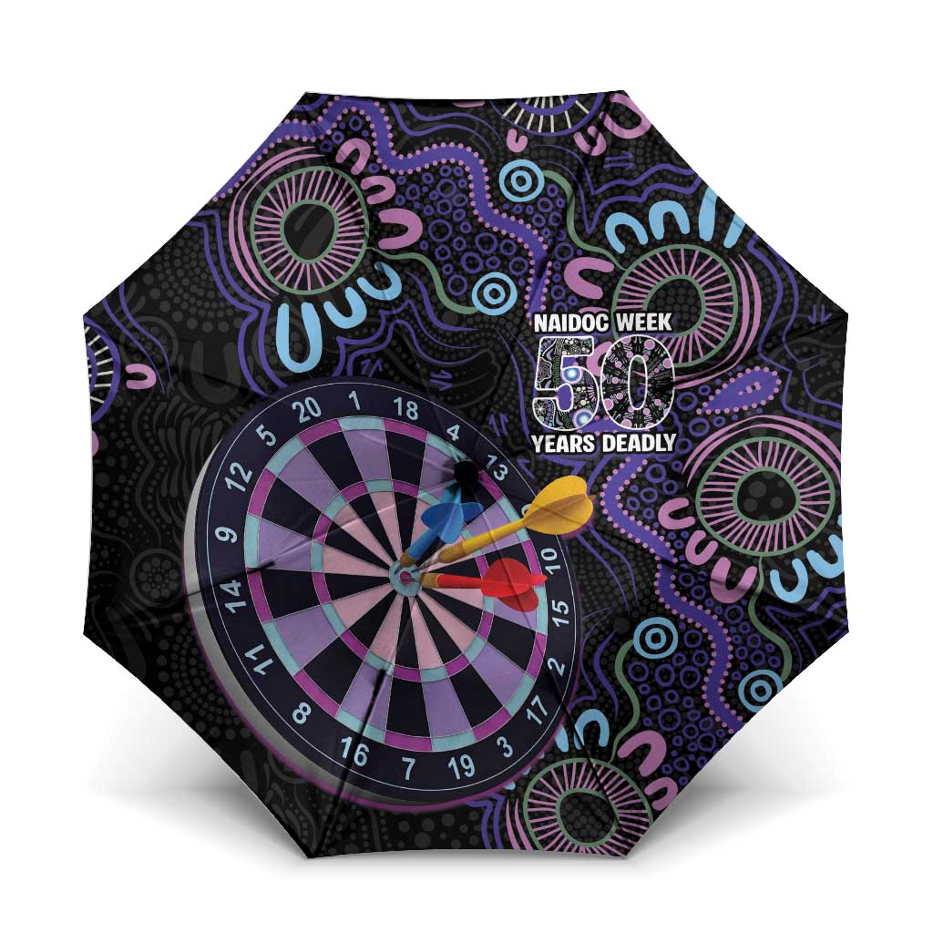 First Nations Darts NAIDOC 2026 Umbrella Aboriginal Dot Art Dartboard Purple
