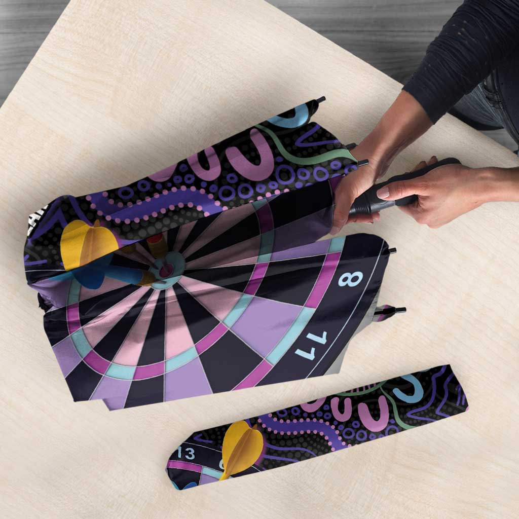 First Nations Darts NAIDOC 2026 Umbrella Aboriginal Dot Art Dartboard Purple