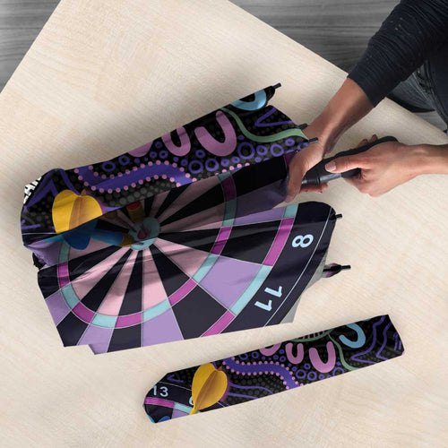 First Nations Darts NAIDOC 2026 Umbrella Aboriginal Dot Art Dartboard Purple